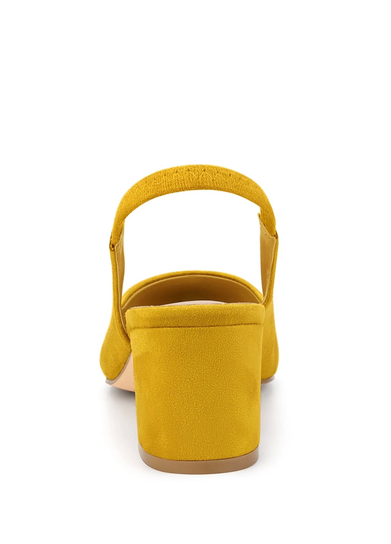 Faux Suede Pointed Toe Block Heel Slingback Pumps (8.5W)