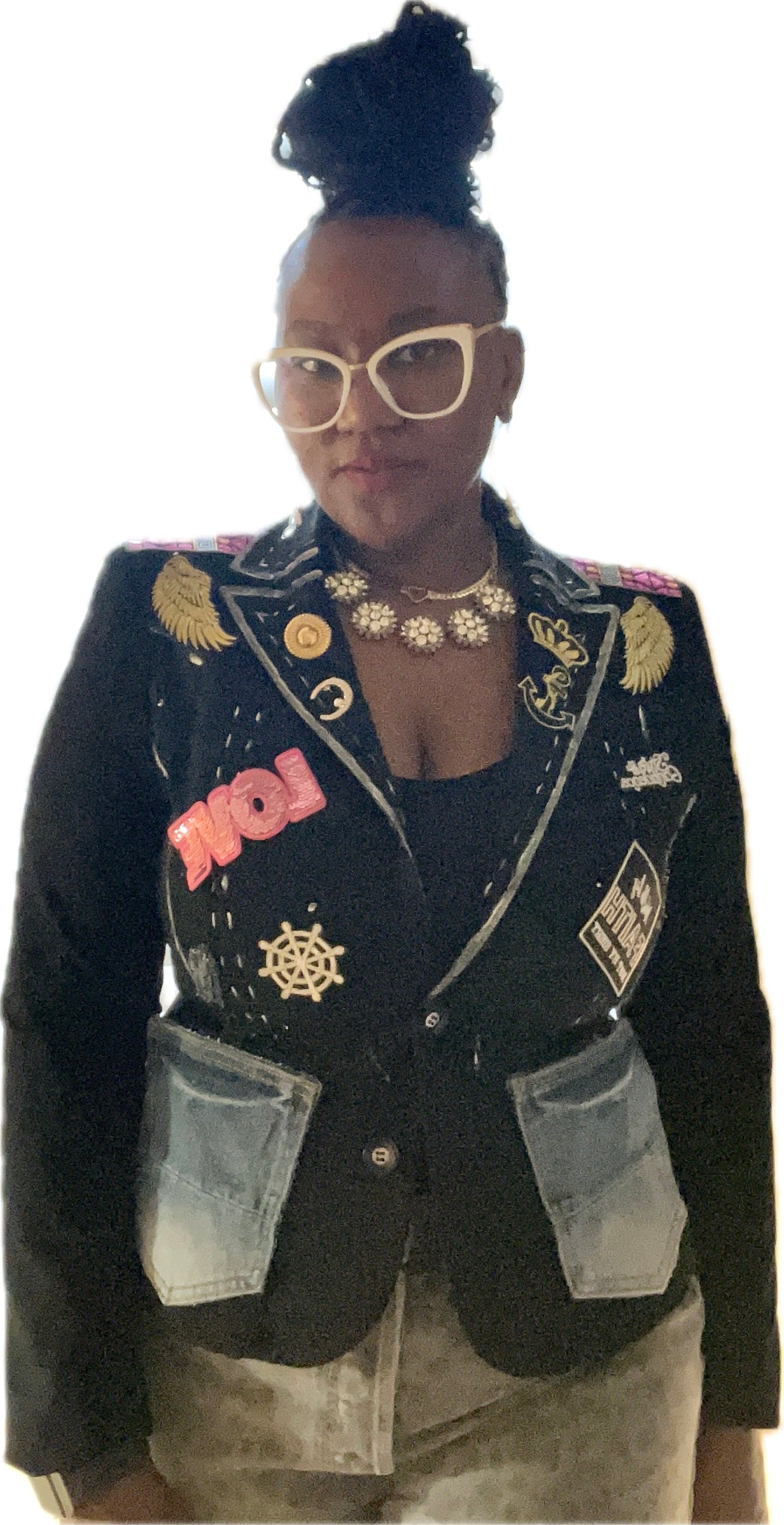 Custom Patchwork/ Paint Blazer (Size 12)