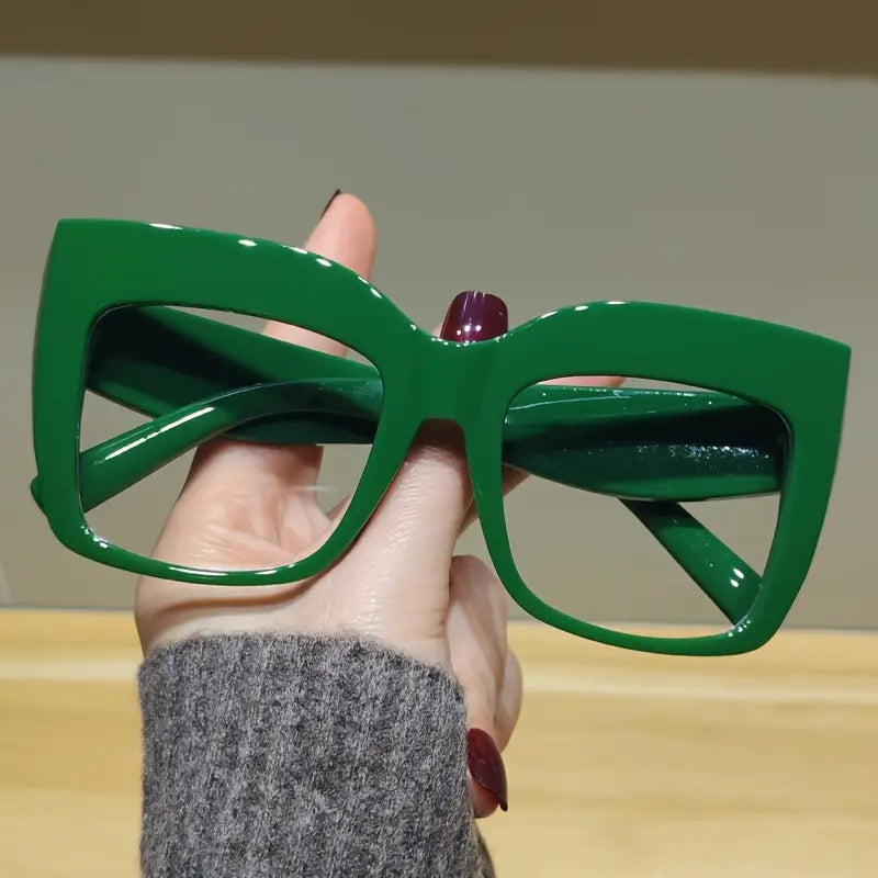 Oversize Square Green Glasses