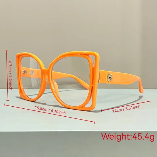 X-Large Oversize Square Orange Glasses