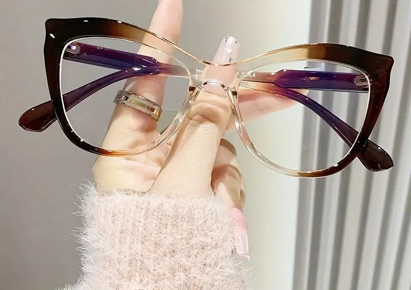 Brown Ombre Cat-Eye Blue light Glasses