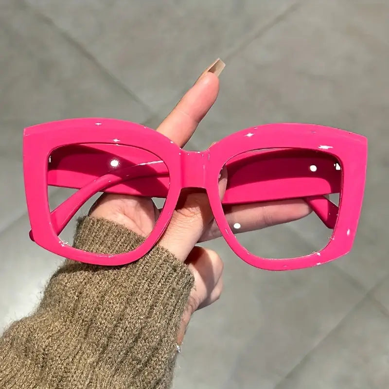 Large Rounded Square Pink Glasses