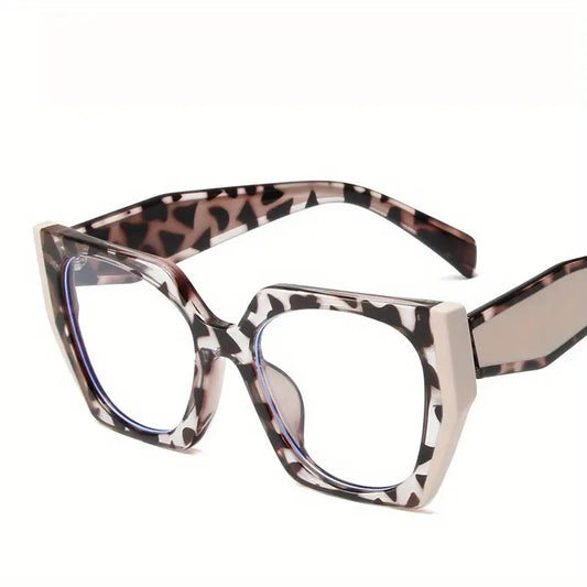 Semi - Geometric Print/ Blush Pink Glasses