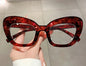 Rounded Cat-Eye burgundy marble Glasses
