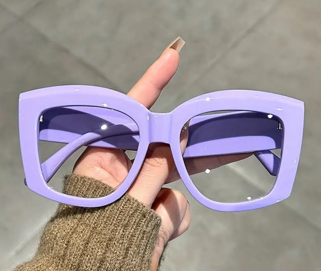 Large Rounded Square Purple Glasses