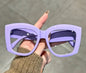 Large Rounded Square Purple Glasses