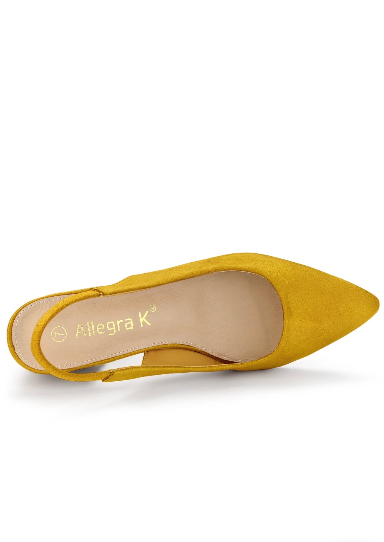 Faux Suede Pointed Toe Block Heel Slingback Pumps (8.5W)