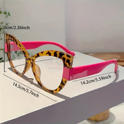 Animal Print/Hot Pink Cat-Eye Glasses
