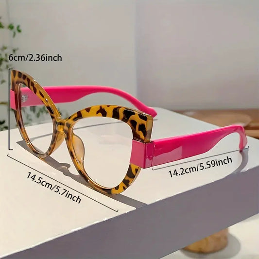 Animal Print/Hot Pink Cat-Eye Glasses
