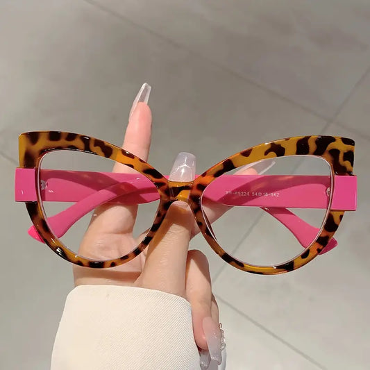Animal Print/Hot Pink Cat-Eye Glasses