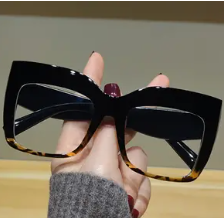 Oversize Square Black/Print Glasses
