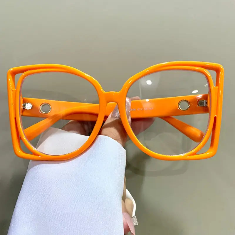 X-Large Oversize Square Orange Glasses