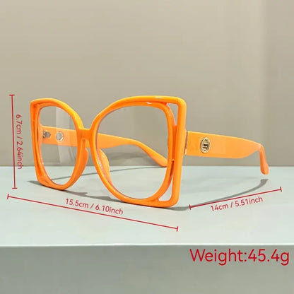 X-Large Oversize Square Orange Glasses