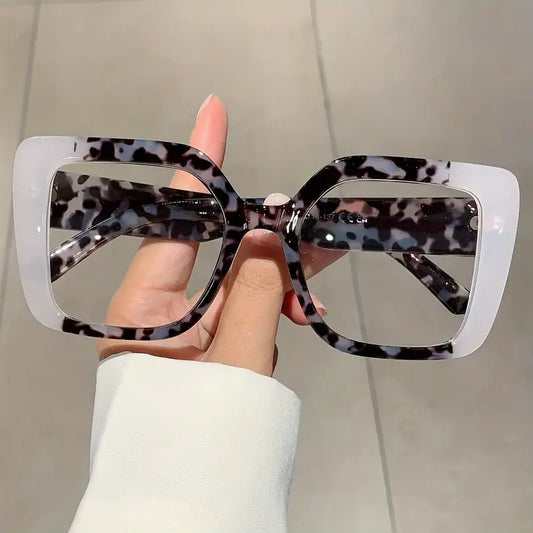 Square Heather Gray Translucent / Black Tortoiseshell print Glasses