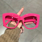 Large Rounded Square Pink Glasses