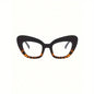 Rounded Cat-Eye Glasses (Black/Print)