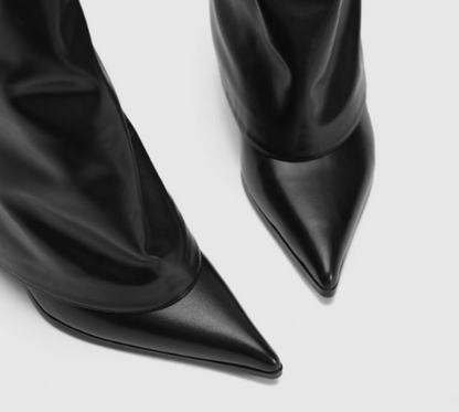 Vegan Leather Pointed Toe Booties size: 8.5