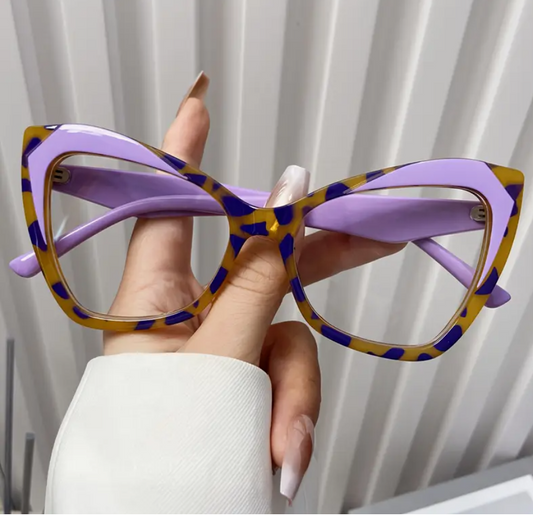 Purple/Print Cat-Eye Glasses