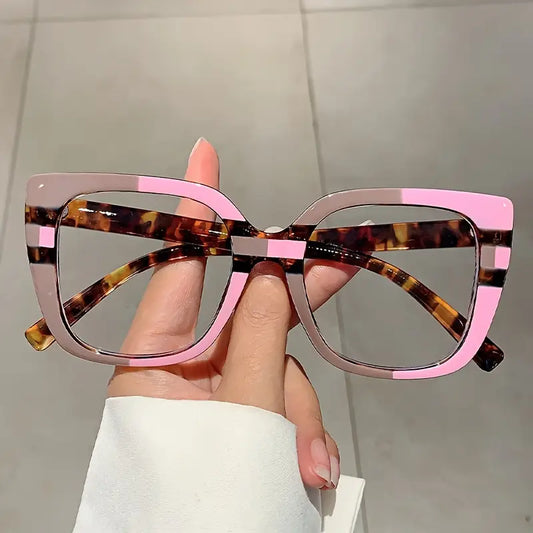 Taupe/ Print/ Pink Square Glasses