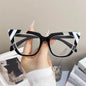 Black/White/ Clear Stripe Cat-Eye Glasses