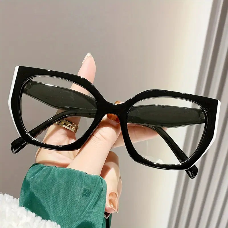 Semi - Geometric Black/White Glasses
