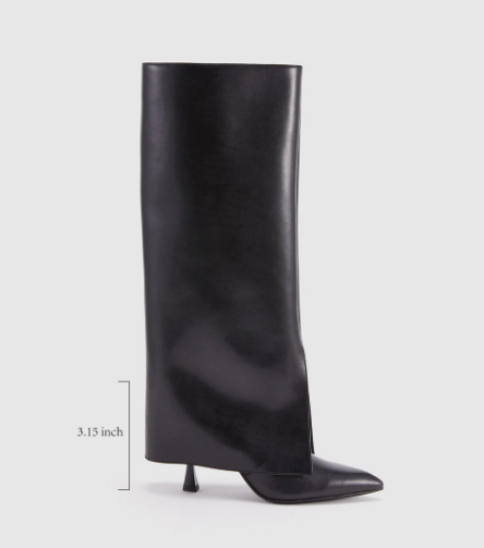 Faux Leather Knee Boots Black size: 5.5