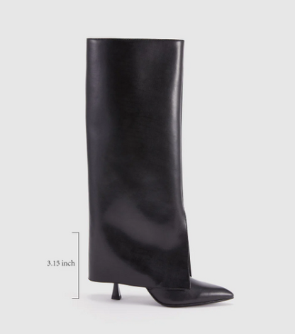 Faux Leather Knee Boots Black size: 5.5