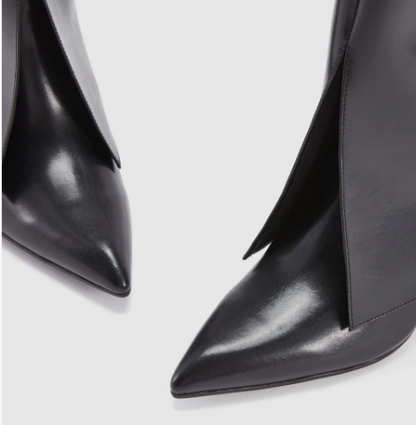 Faux Leather Knee Boots Black size: 5.5